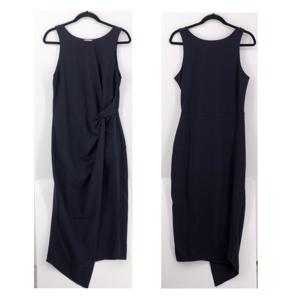 Love..Ady Twist Front Sleeveless Navy Crepe Dress XXL